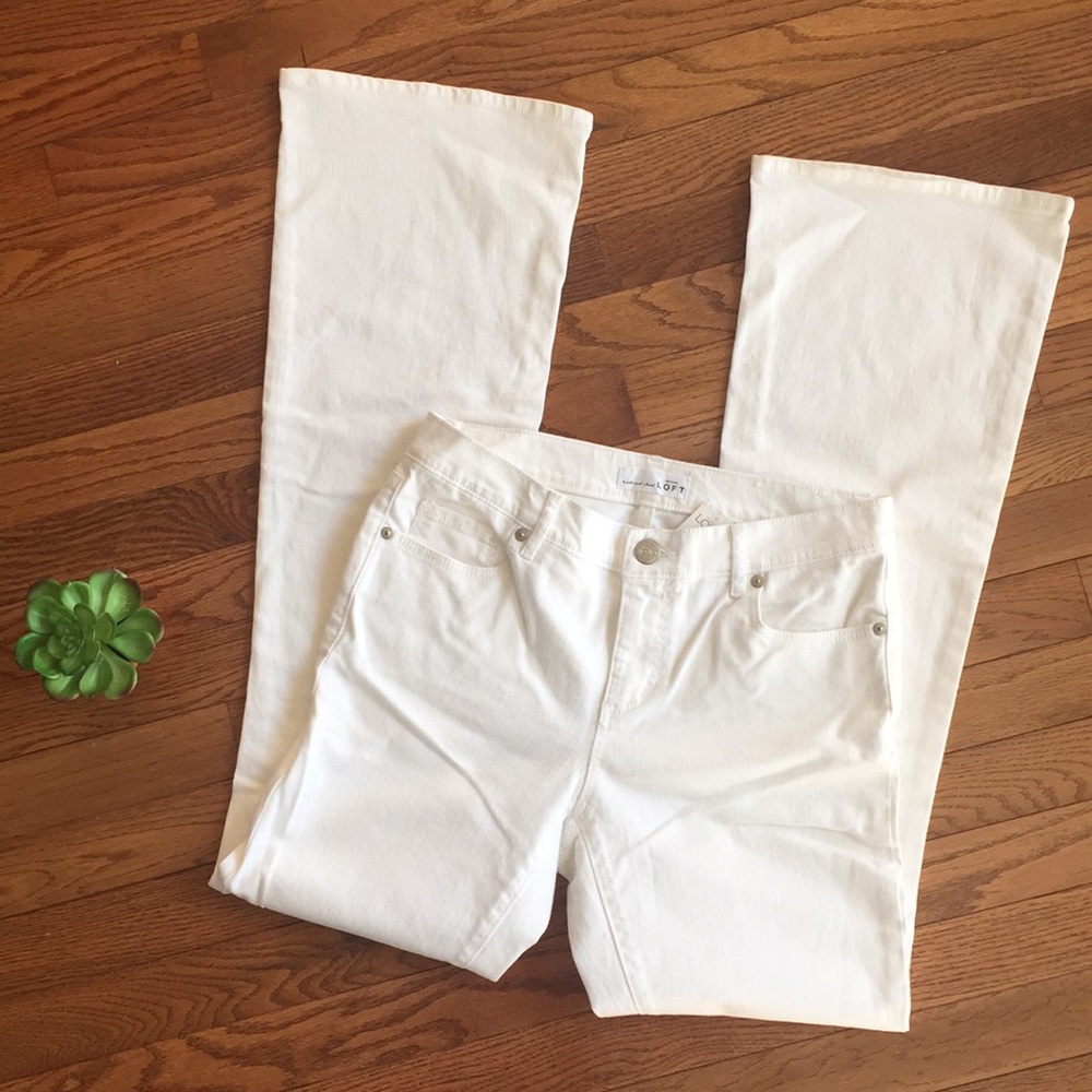Women's LOFT White Flare Jeans